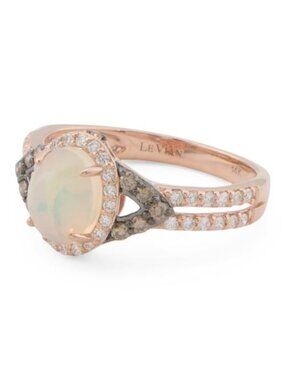 LE VIAN Made In Thailand 14kt Rose Gold Neopolitan Opal Ring